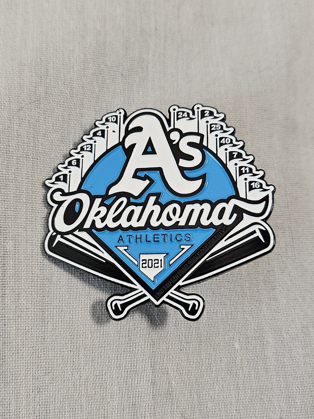 Oklahoma Athletics A's 2021 Softball Collectible Enamel Lapel Pin